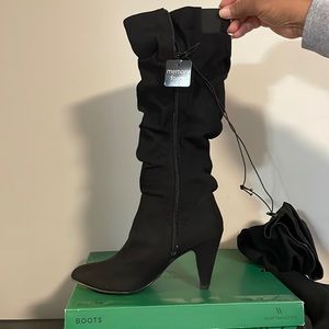 Black suede boots